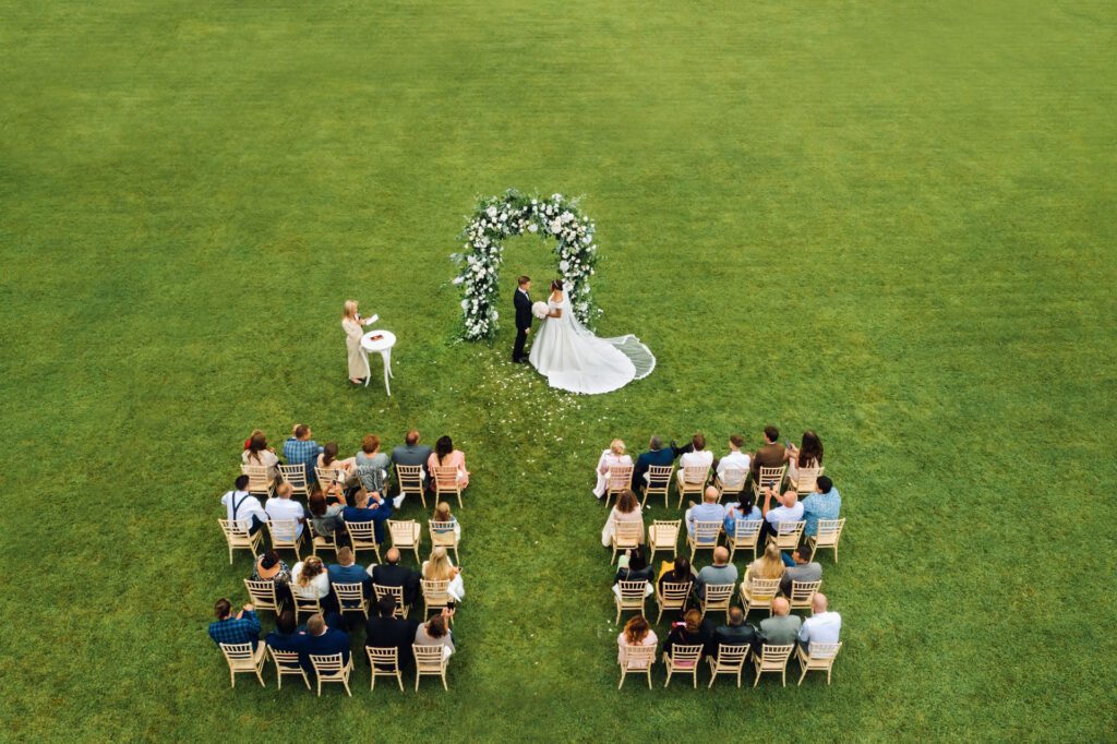 top view of the wedding ceremony in a green field 2023 11 27 05 13 25 utc 1 Houston Wedding Photography